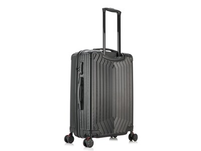 DUKAP STRATOS Plastic 4-Wheel Spinner Luggage, Black (DKSTR00M-BLK)