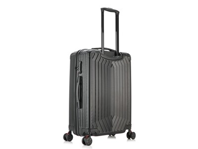DUKAP Stratos 24 Hardside Suitcase, 4-Wheeled Spinner, TSA Checkpoint Friendly, Black (DKSTR00M-BLK
