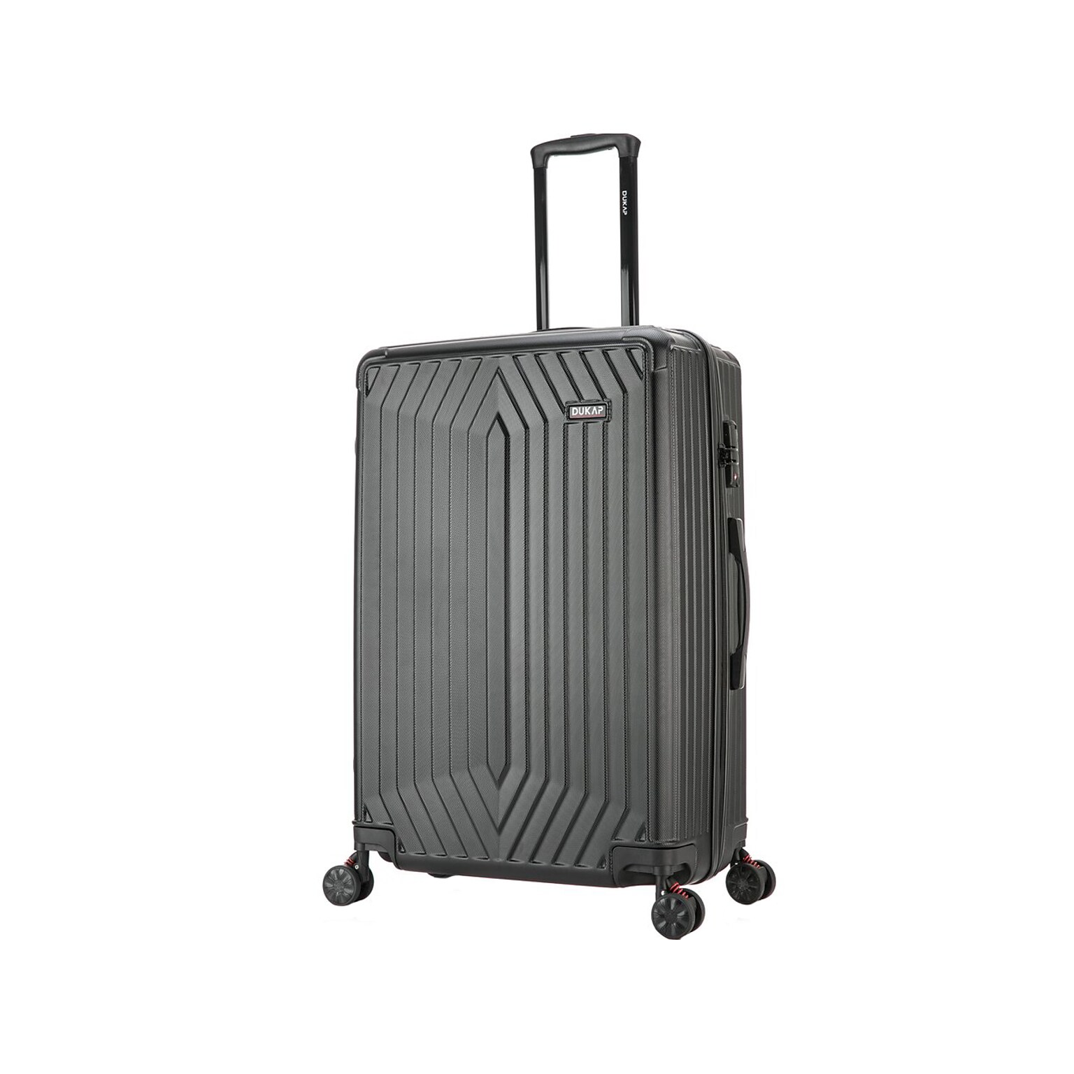 DUKAP Stratos 29.23 Hardside Suitcase, 4-Wheeled Spinner, TSA Checkpoint Friendly, Black (DKSTR00L-BLK)