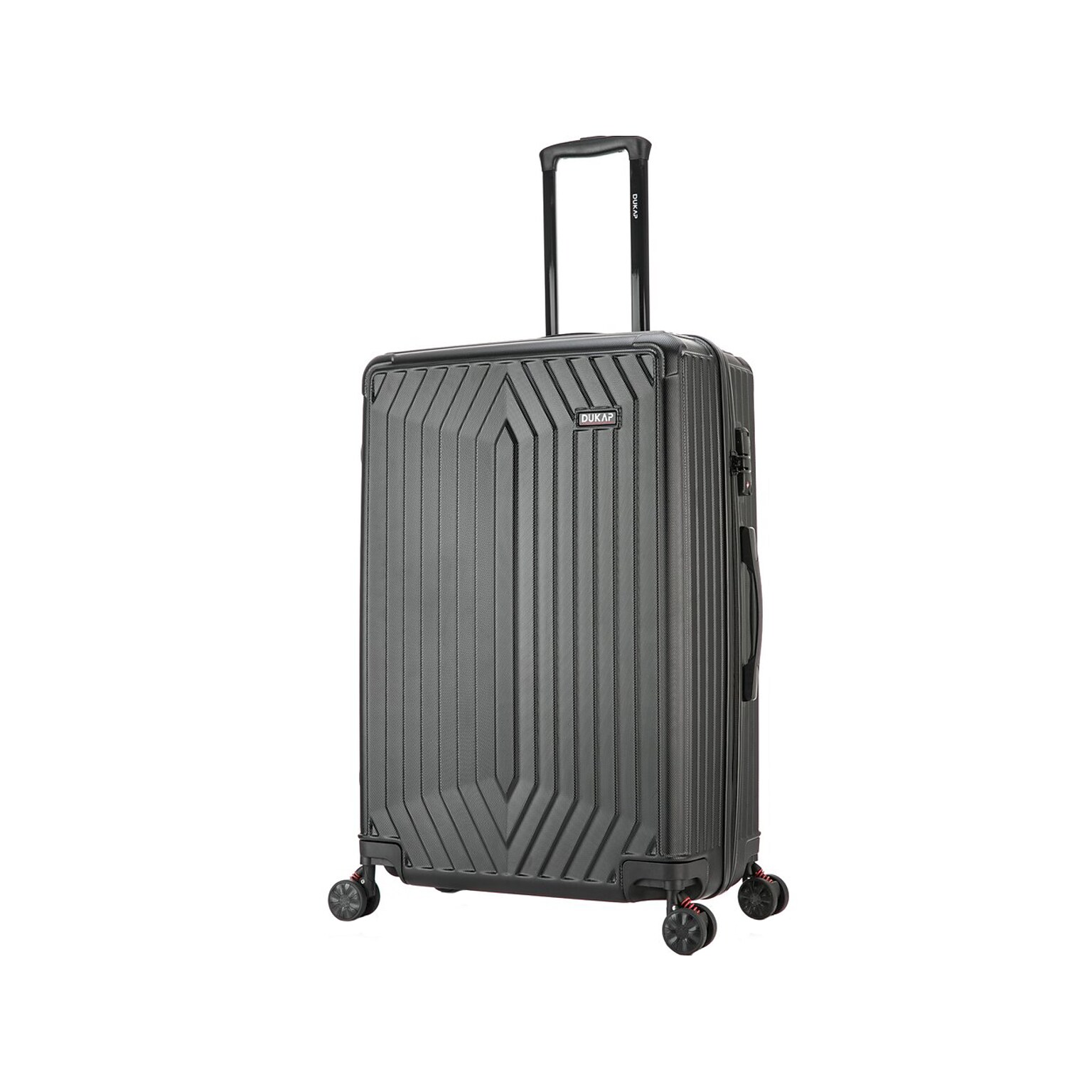 DUKAP STRATOS Plastic 4-Wheel Spinner Luggage, Black (DKSTR00L-BLK)