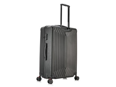 DUKAP STRATOS Plastic 4-Wheel Spinner Luggage, Black (DKSTR00L-BLK)