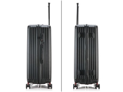 DUKAP STRATOS Plastic 4-Wheel Spinner Luggage, Black (DKSTR00L-BLK)