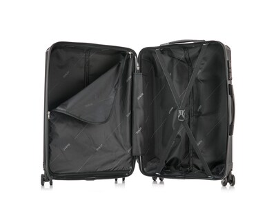 DUKAP STRATOS Plastic 4-Wheel Spinner Luggage, Black (DKSTR00L-BLK)