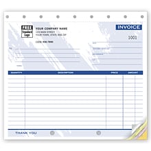 Custom Small Lined Invoices, 4 Parts, 1 Color Printing, 8 1/2 x 7, 250/Pack