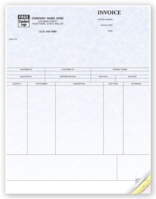 Custom Product Invoices, Laser, 2 Parts, 1 Color Printing, 8 1/2 x 11, 500/Pack