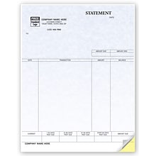 Custom Statements, Laser, 2 Parts, 1 Color Printing, 8 1/2 x 11, 500/Pack
