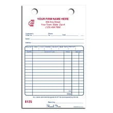 Custom Register Forms, Classic, Cash & Charge 2 Parts,  1 Color Printing, 5 1/2 x 8 1/2, 500/Pack