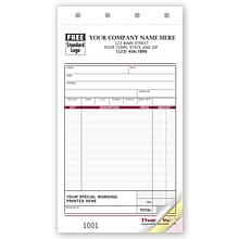 Custom Sales Slips - Image Design, TEXT ONLY 2 Parts, 1 Color Printing, 4 1/4 x 7, 500/Pack