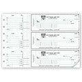 Custom 3-On-A-Page Business Size Checks, Side-Tear Voucher, 2 Ply/Duplicate, 1 Color Printing, 8.25