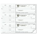 Custom 3-On-A-Page Compact Size Checks,, Side-Tear Voucher, 1 Ply, Standard Color, 1 Color Printing,