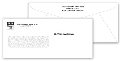 Custom #8 Single Window Security Envelope, Gummed, 1 Color Printing, 8-7/8 x 3-7/8, 500/Pack