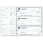 Custom 3-On-A-Page Business Size Checks, Side-Tear Voucher, Premium Color, 2 Ply/Duplicate, 1 Color Printing, 8.25" x 3", 250/Pk