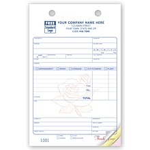 Custom Florist Register Form, Classic Design, Large Format, TAX. DEL., 2 Parts, 1 Color Printing, 5