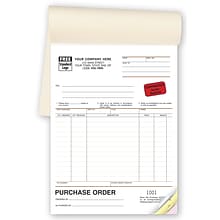 Custom Purchase Orders, Classic Design, Booked, 3 Parts, 1 Color Printing, 6 3/8 x 8 1/2, 250/Pack