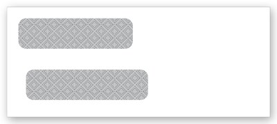 Custom #8 Double Window Security Check Envelope, Gummed, 1 Color Printing, 8-5/8 x 3-5/8, 500/Pack