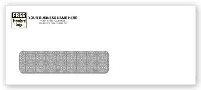 Custom #8 Single Window Envelope, Gummed, 2 Color Printing, 8-5/8 x 3-5/8, 500/Pack