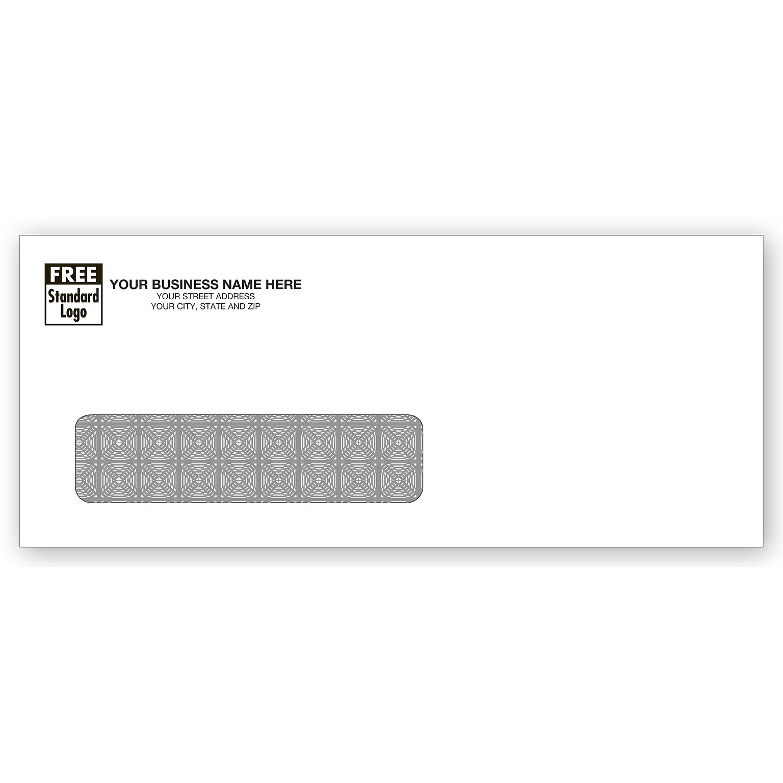 Custom #8 Single Window Envelope, Gummed, 2 Color Printing, 8-5/8 x 3-5/8, 500/Pack