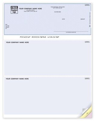 Custom Laser Top Checks, Cmptble with Open Systems & More, 3 Ply/Triplicate, 1 Clr Print, Standard C