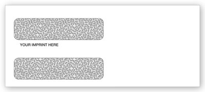 Custom #9 Double Window Security Envelope, Gummed, 1 Color Printing, 8-7/8 x 3-7/8, 500/Pack