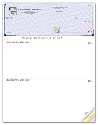 Custom High Security Laser Top Check, 3 Sheets/Triplicate, 1 Color Printing, 8-1/2 x 11, 500/Pk