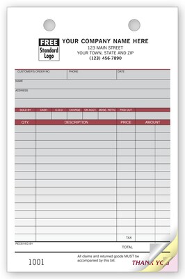 Custom Multi-Purpose Register Form, Spectra Design, Large Format, 2 Parts, 1 Color Printing, 5 1/2