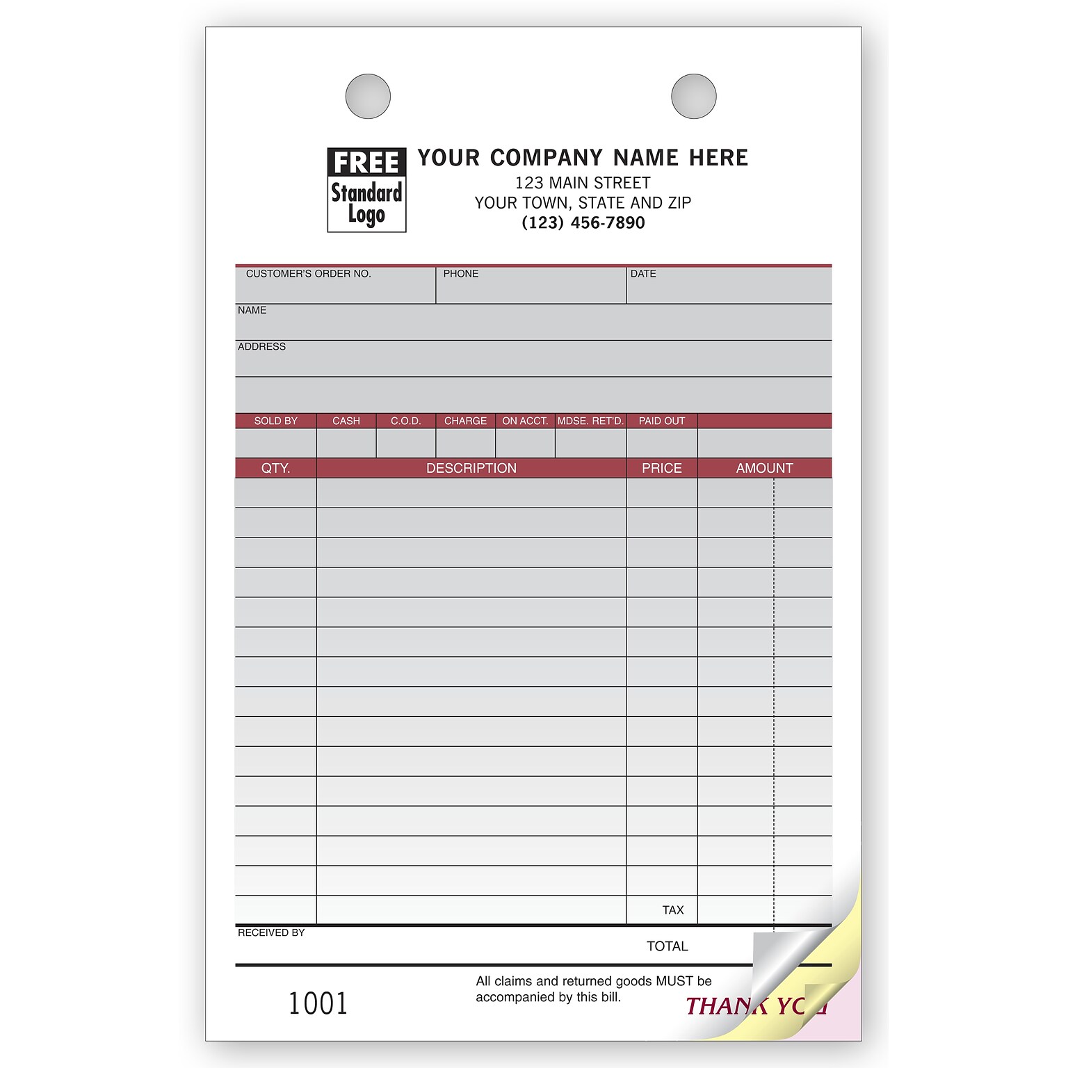 Custom Multi-Purpose Register Form, Spectra Design, Large Format, 2 Parts, 1 Color Printing, 5 1/2 x 8 1/2, 500/Pack