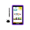 Linsay 7 Tablet with Holder, Pen, and Case, WiFi, 2GB RAM, 32GB Storage, Android 12, Purple/Black (