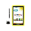 Linsay 7 Tablet with Holder, Pen, and Case, WiFi, 2GB RAM, 64GB Storage, Android 13, Yellow/Black (