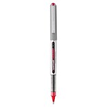 uni-ball Vision RollerBall Pens, Fine Point, 0.7 mm, Red Ink / Metallic Silver