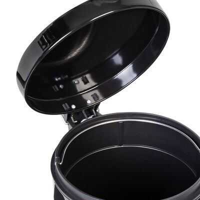 Honey-Can-Do Steel Round Step Trash Can with Lid, Black, 3.17 Gallon (TRS-05170)