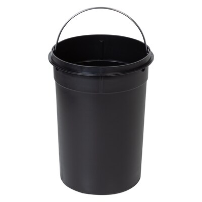 Honey-Can-Do Steel Round Step Trash Can with Lid, Black, 3.17 Gallon (TRS-05170)