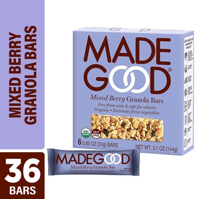 MadeGood Gluten Free Mixed Berry Granola Bar, 0.85 oz., 6 Bars/Box (307-00245)