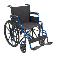 Drive Medical Blue Streak Wheelchair with Flip Back Desk Arms Swing Away Footrests 16 Seat (BLS16FB