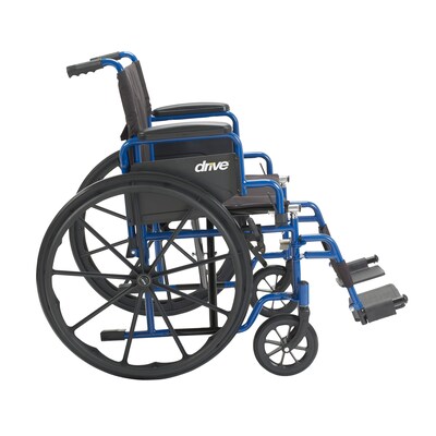 Drive Medical Blue Streak Wheelchair with Flip Back Desk Arms Swing Away Footrests 16 Seat (BLS16FB