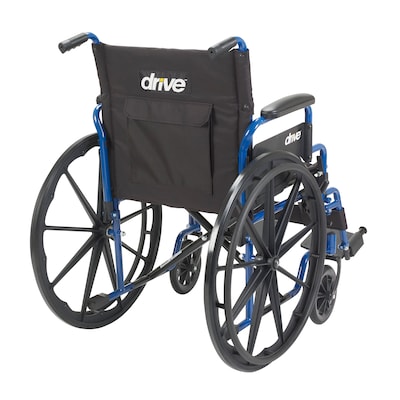 Drive Medical Blue Streak Wheelchair with Flip Back Desk Arms Swing Away Footrests 16" Seat (BLS16FBD-SF)