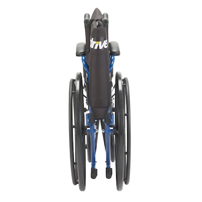 Drive Medical Blue Streak Wheelchair with Flip Back Desk Arms Swing Away Footrests 16" Seat (BLS16FBD-SF)