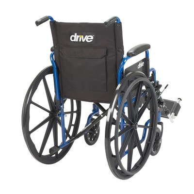 Drive Medical Blue Streak Wheelchair with Flip Back Desk Arms Elevating Leg Rests 18" Seat (BLS18FBD-ELR)