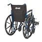 Drive Medical Blue Streak Wheelchair with Flip Back Desk Arms Elevating Leg Rests 20" Seat (BLS20FBD-ELR)