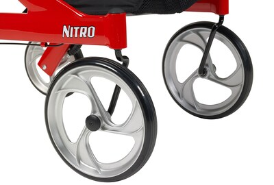 Drive Medical Nitro Euro Style Rollator Rolling Walker Red (RTL10266)