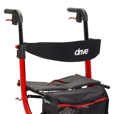 Drive Medical Nitro Euro Style Rollator Rolling Walker Red (RTL10266)