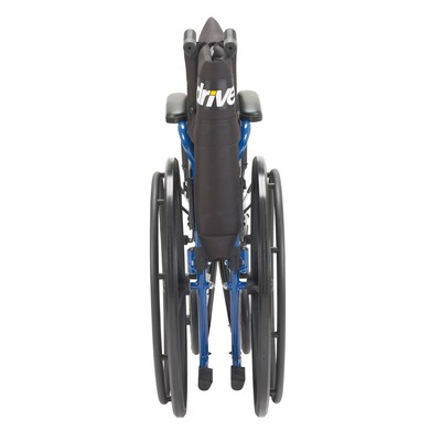 Drive Medical Blue Streak Wheelchair with Flip Back Desk Arms Swing Away Footrests 18" Seat (BLS18FBD-SF)