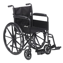 Drive Medical Silver Sport 1 Wheelchair with Full Arms and Swing away Removable Footrest (SSP118FA-S