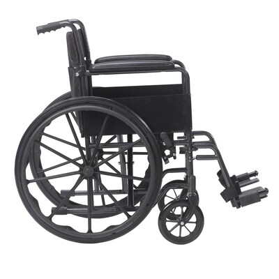 Drive Medical Silver Sport 1 Wheelchair with Full Arms and Swing away Removable Footrest (SSP118FA-S