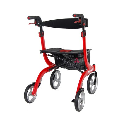 Drive Medical Nitro Euro Style Rollator Rolling Walker Red (RTL10266)