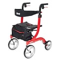 Drive Medical Nitro Euro Style Rollator Rolling Walker Red (RTL10266)