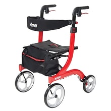 Drive Medical Nitro Euro Style Rollator Rolling Walker Red (RTL10266)