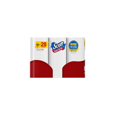 Scott Choose-A-Sheet Kitchen Roll Paper Towel, 1-Ply, 102 Sheets/Roll, 15 Rolls/Pack (36371)
