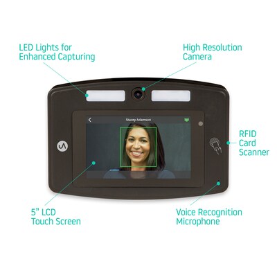uAttend Face Recognition Time Clock System, Black (DR2000)