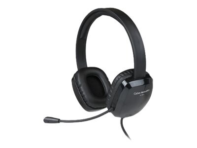 Cyber Acoustics AC Stereo Headset, Over-the-Head, Black (AC-6012)