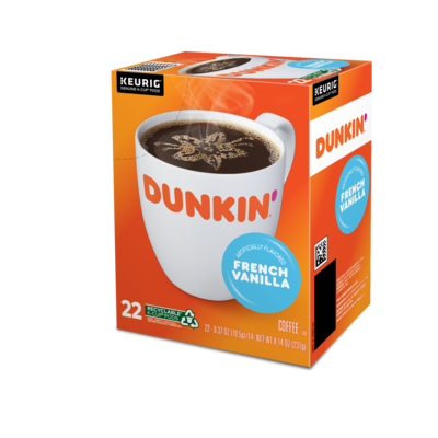 Dunkin' French Vanilla Coffee Keurig® K-Cup® Pods, Medium Roast, 22/Box (5000363272)